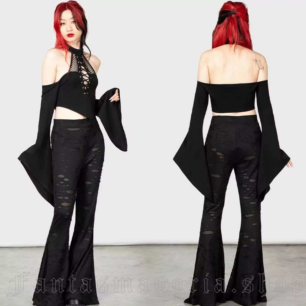 killstar biter flares black plus‎ size
